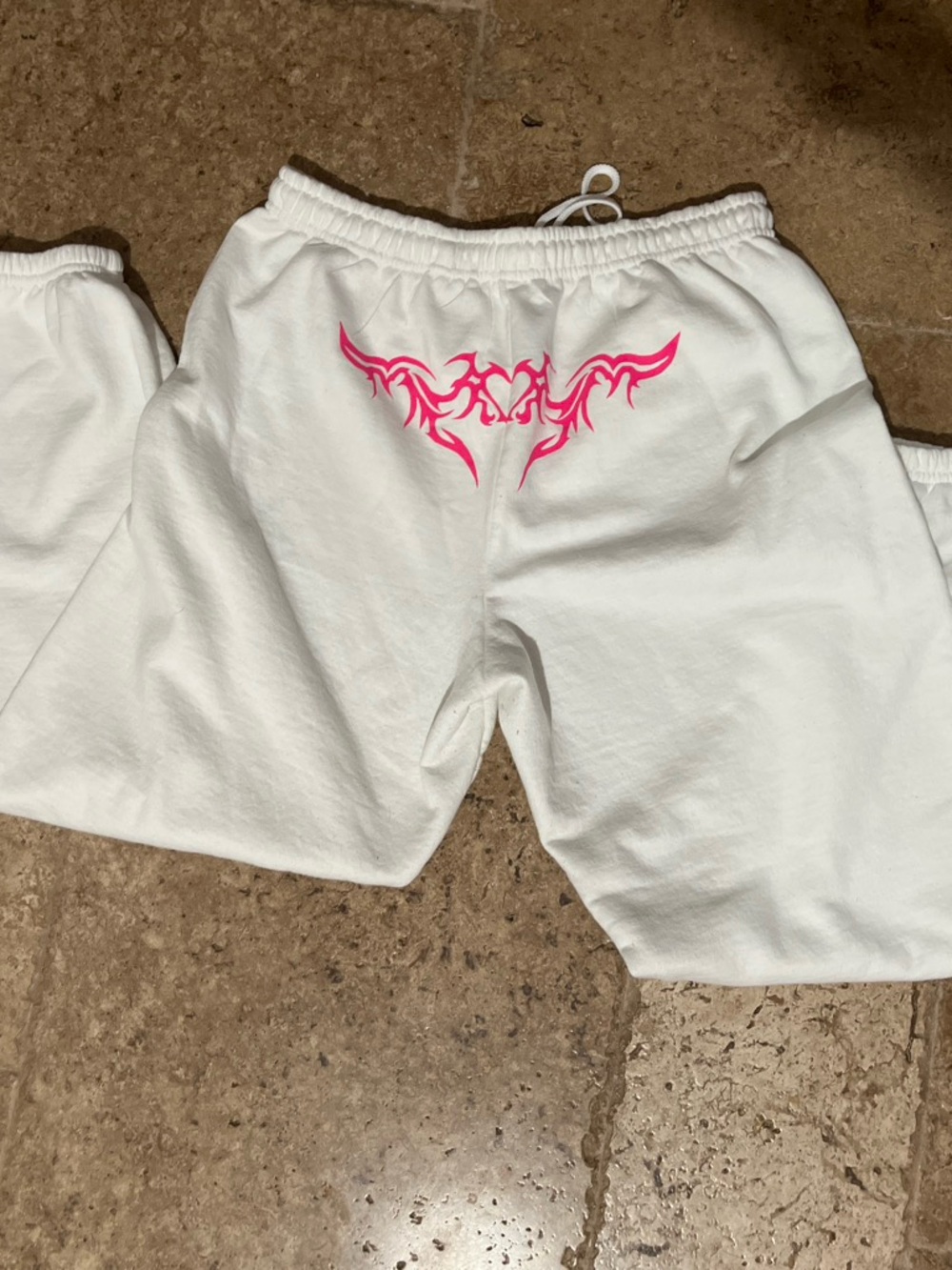 White M Sweatpants with Back Decal